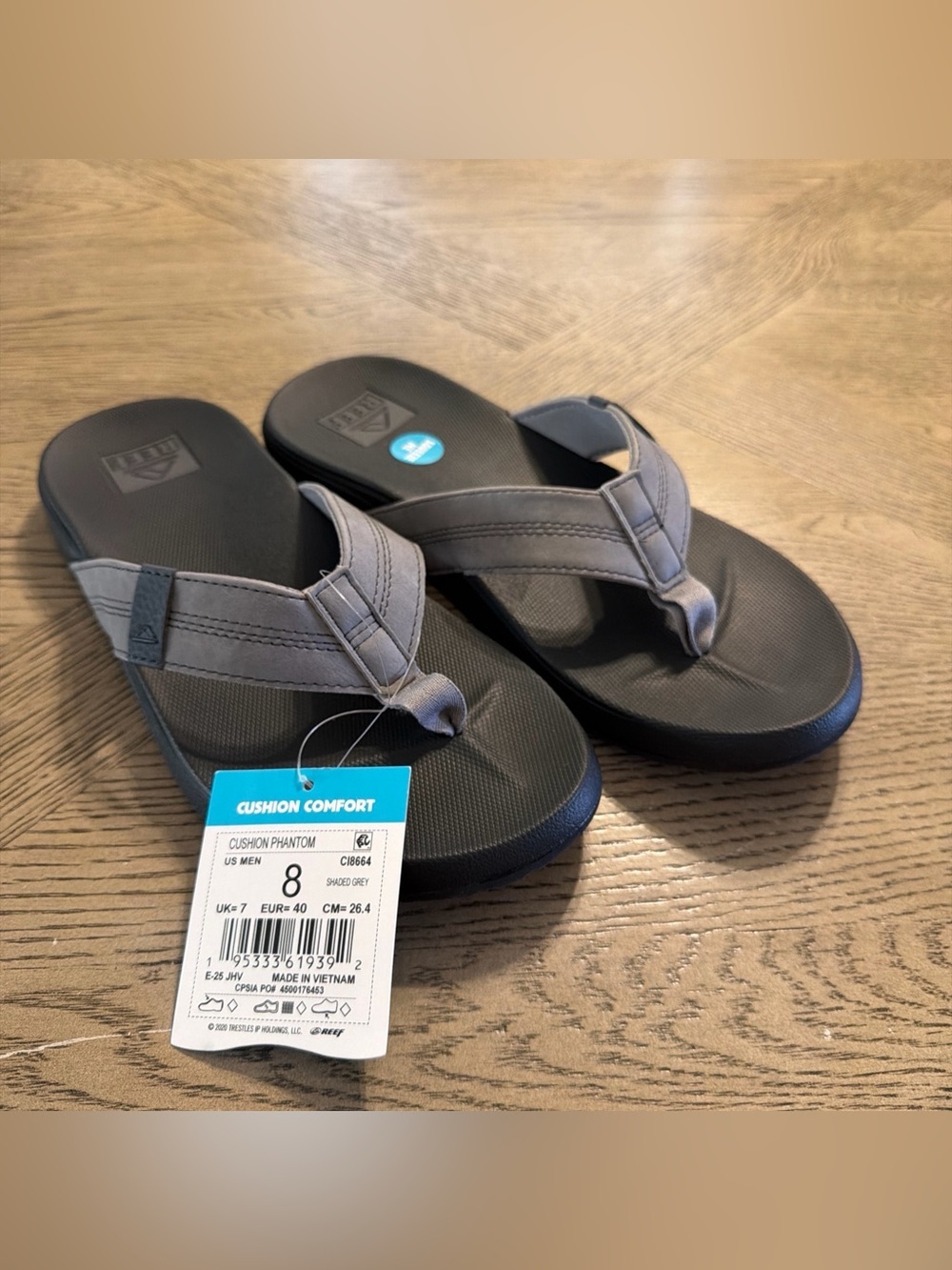 Reef Cushion Phantom 2.0 Sandals Grey size 8